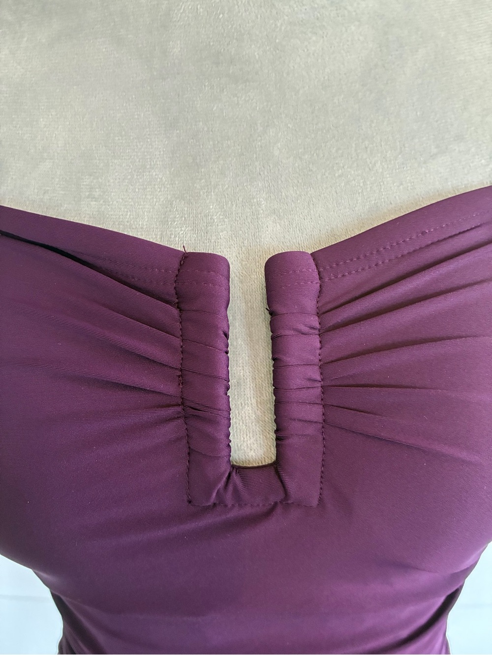DKNY Deep Plum Ruched One-Piece Swimsuit Sz Medium NWT/0226 - Picture 8 of 12